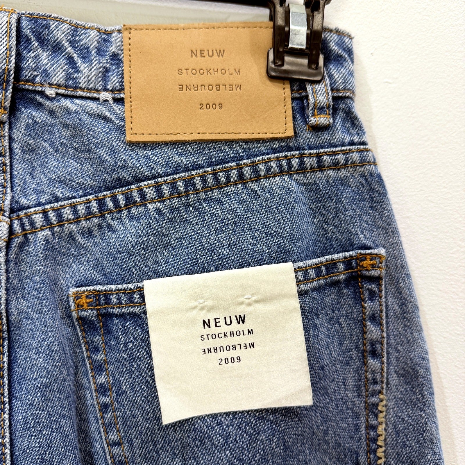 Neuw Womens Straight Leg Jeans Recycled Cotton High Waisted Blue Size 26 NEW - Image 9