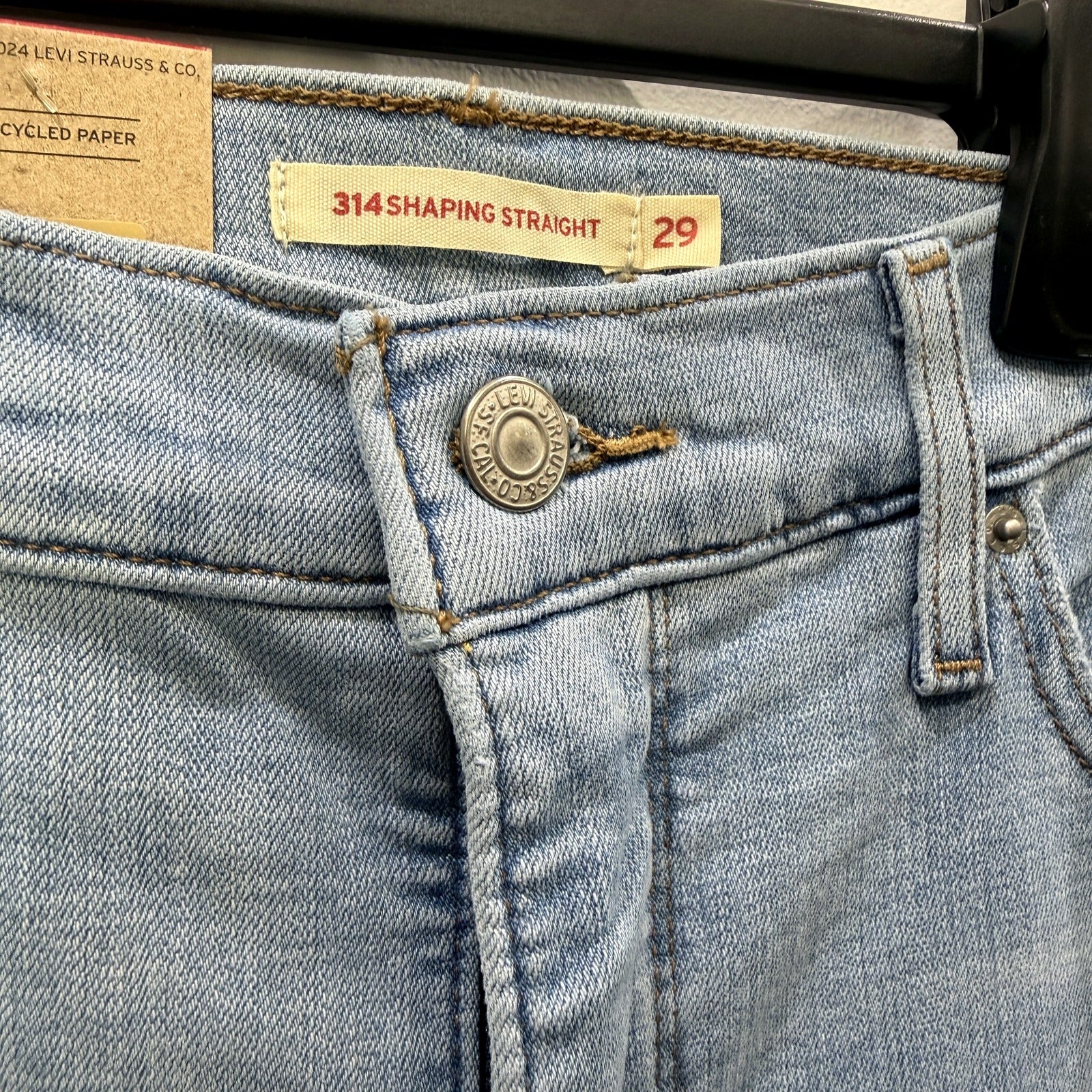 Levi's Womens 314 Shaping Straight Leg Jeans, Medium Blue, Size 29 x 32 NEW - Image 7