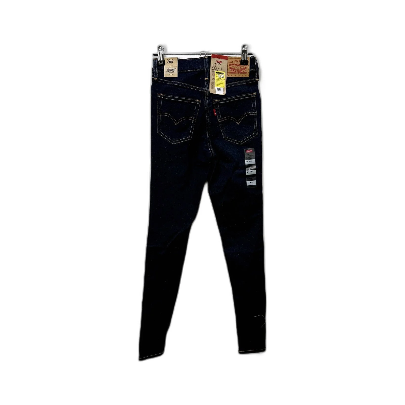 Levi's Womens 720 High-Rise Super Skinny Jeans Dark Indigo Size 24 x 30 NEW - Image 2