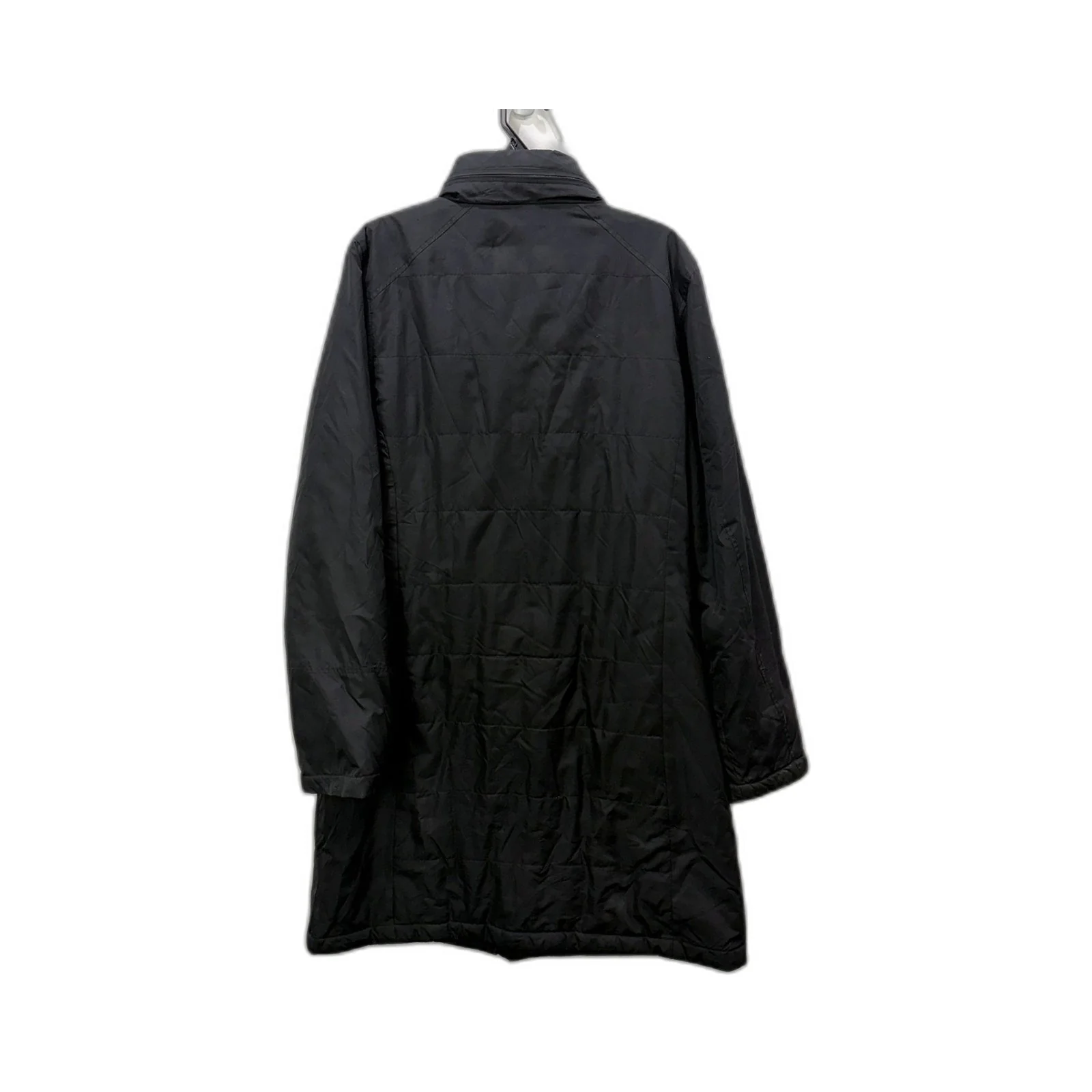 Jacqui.e Womens Black Nylon Hooded Parka Jacket with Zip Pockets Size S - Image 2