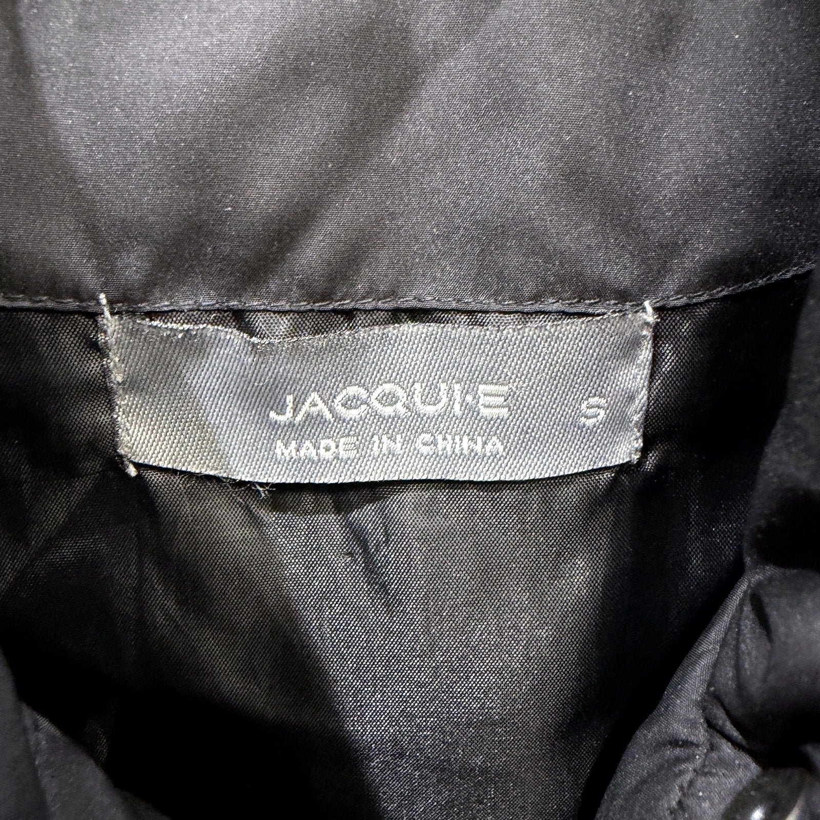 Jacqui.e Womens Black Nylon Hooded Parka Jacket with Zip Pockets Size S - Image 4