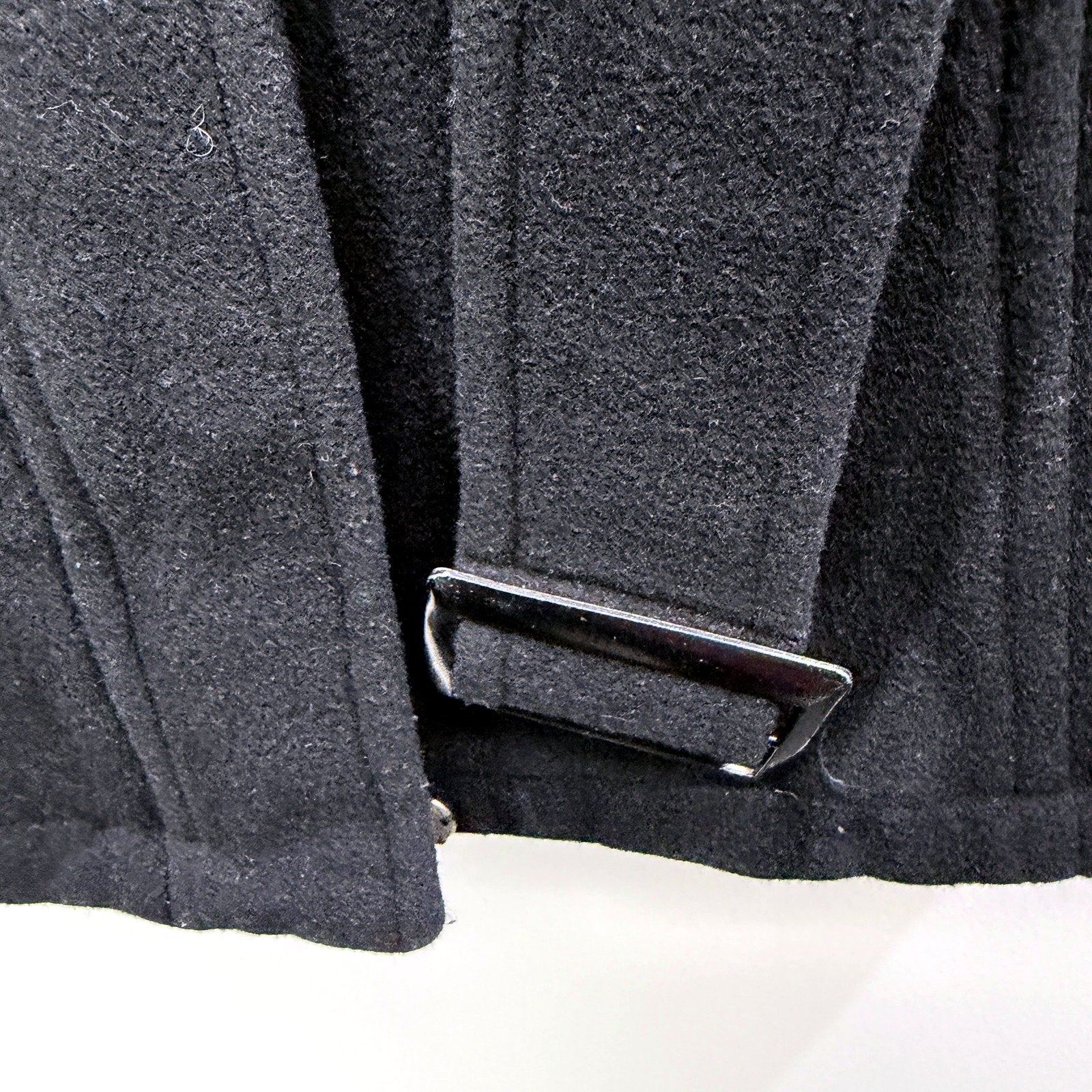 Enamel Jeans Womens Belted Cashmere Wool Coat in Black, Size 14 - Image 3