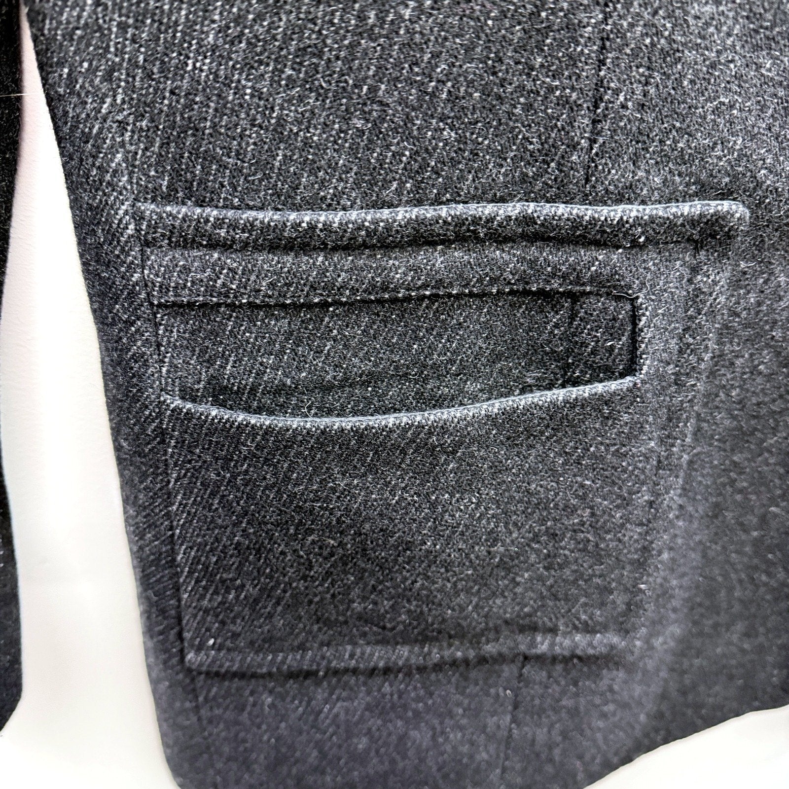 Cue Womens Dark Grey Wool Blend Peacoat - Stylish Outerwear Size 10 - Image 5