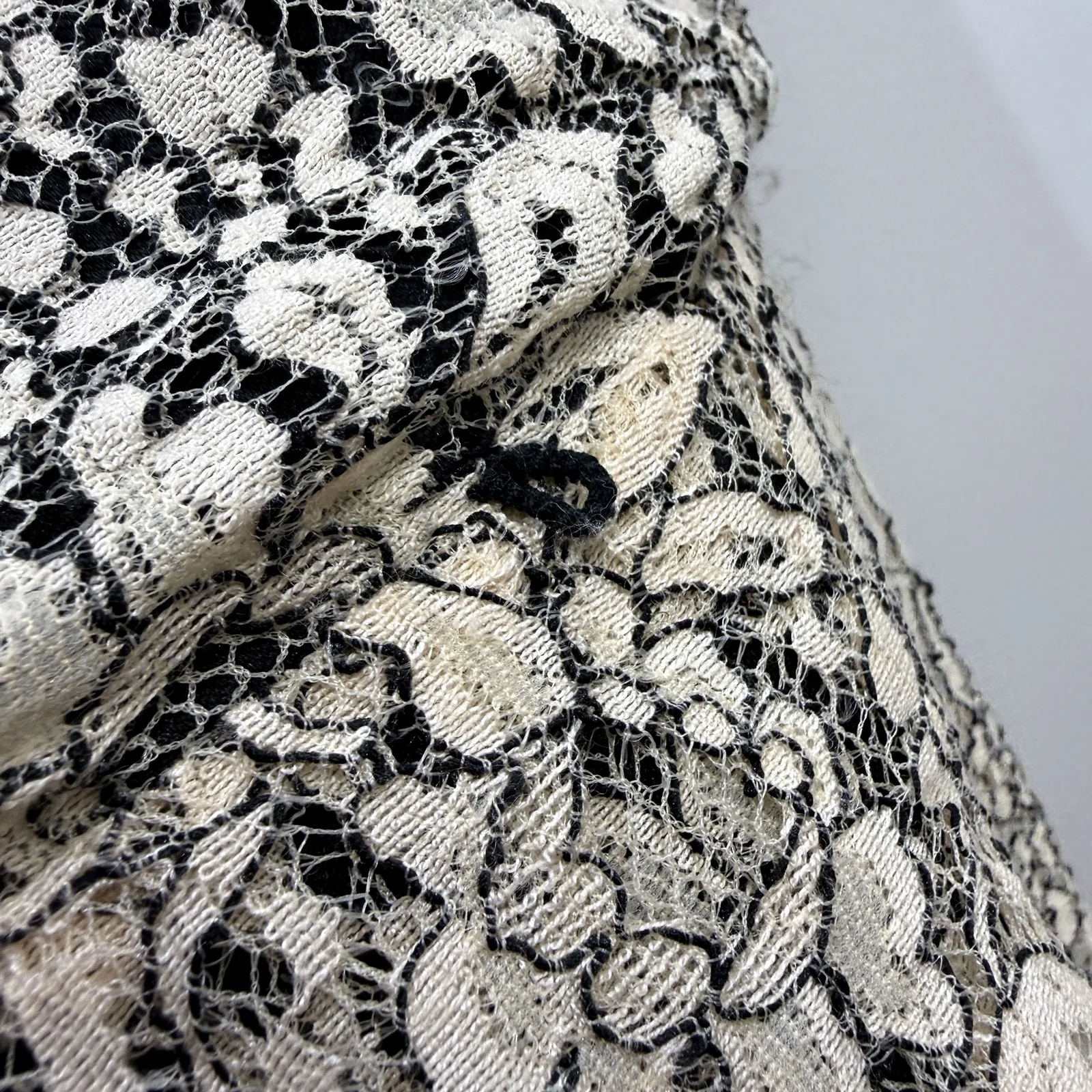 Limited Editions Womens Tiered Lace Dress in Black and Beige, Size 12 - Image 8