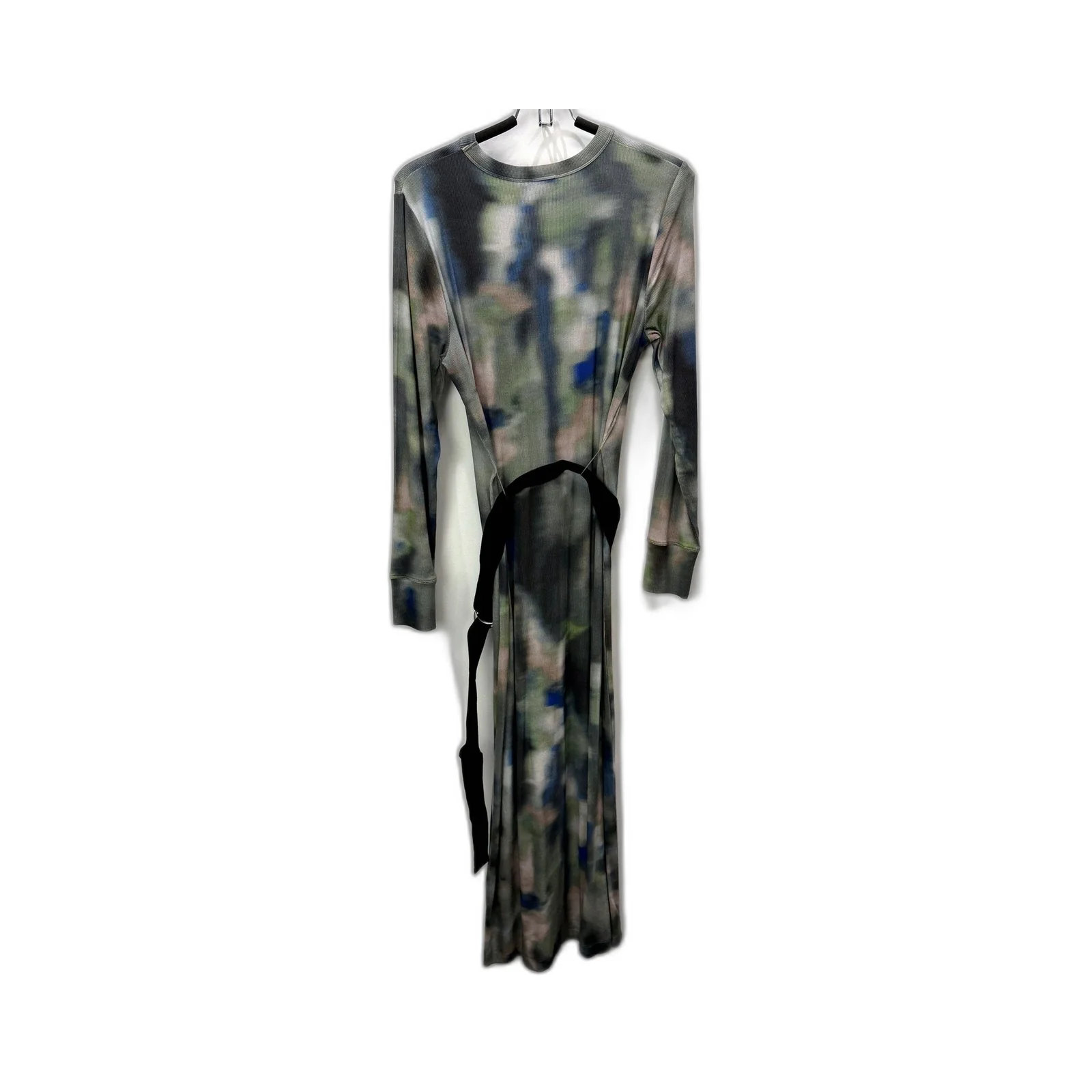 SABA Womens Andro Long Sleeve Ribbed Knit Belted Dress Multi Color Size L NEW - Image 2