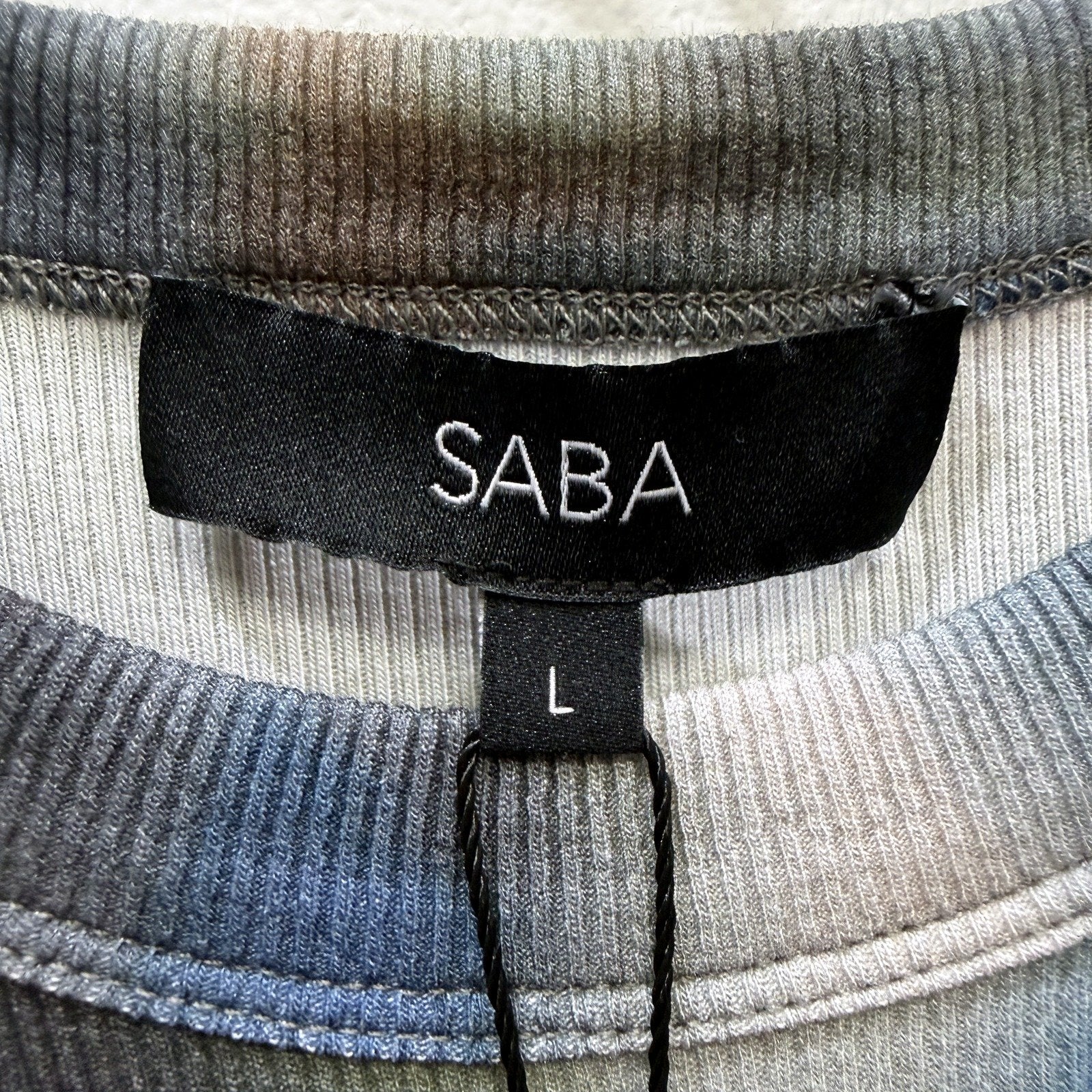 SABA Womens Andro Long Sleeve Ribbed Knit Belted Dress Multi Color Size L NEW - Image 4