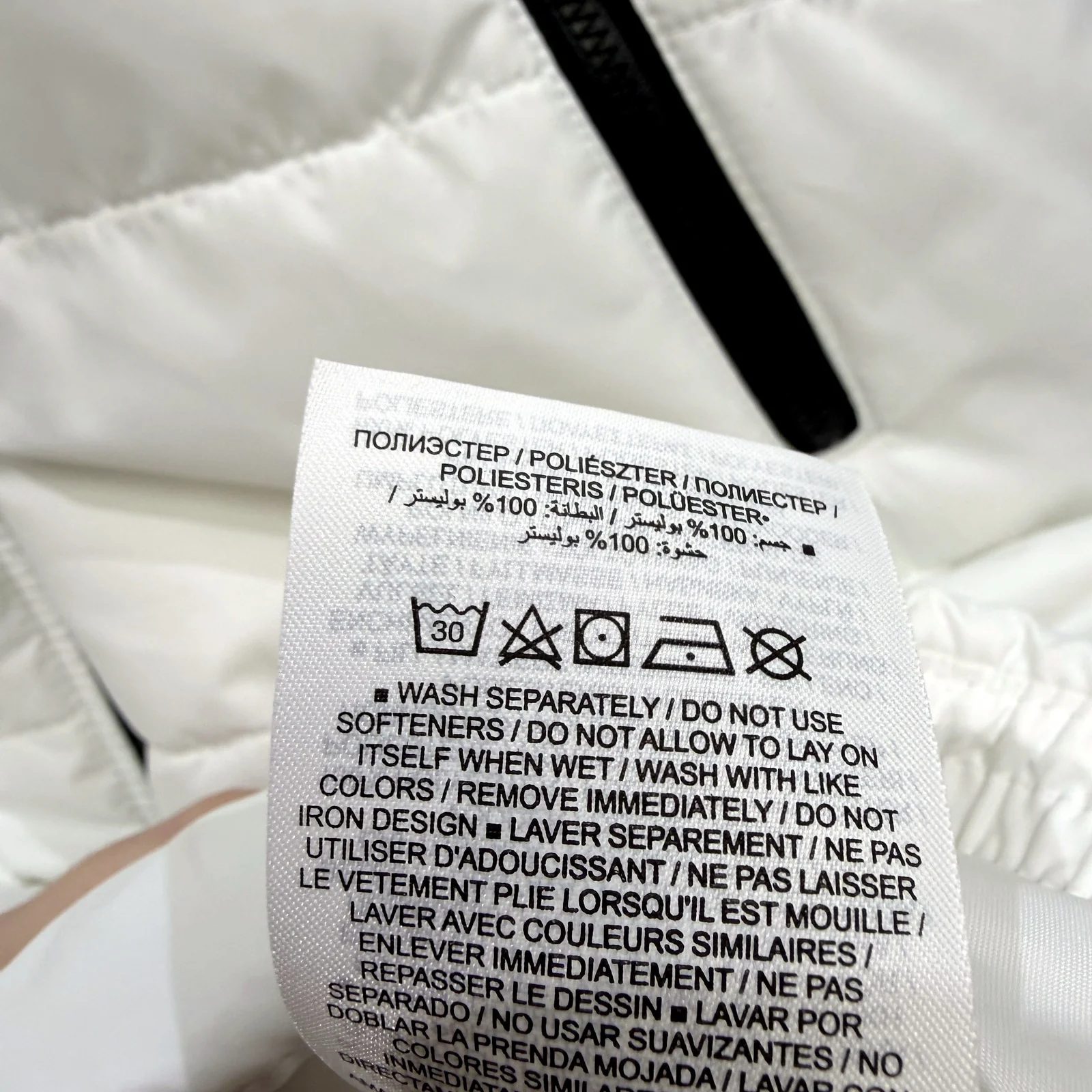 Nike Womens Long Puffer Jacket Lightweight Winter Coat White/Black Sz XS NEW - Image 10