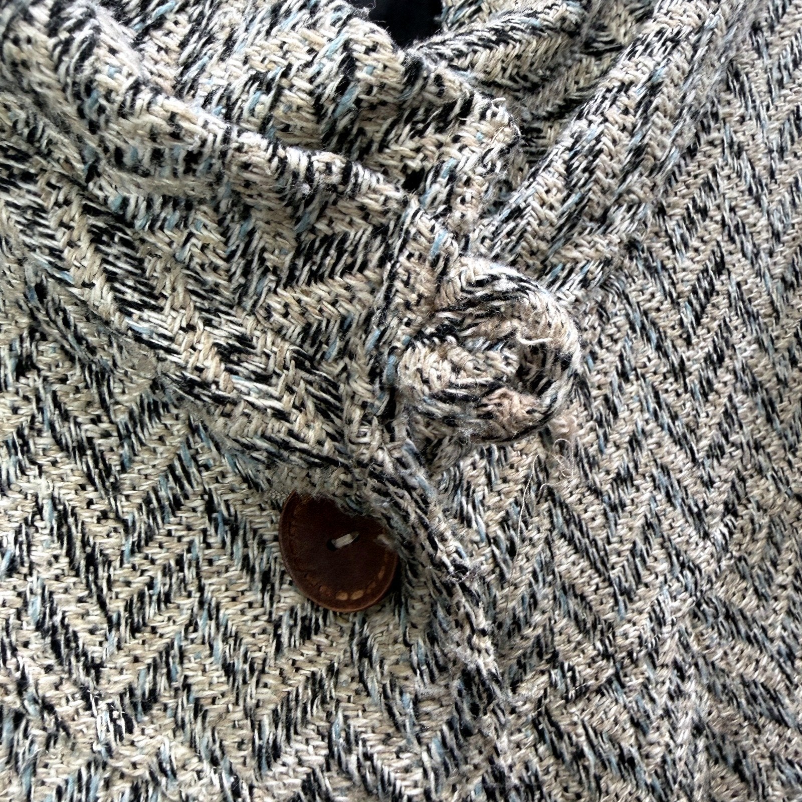 Rusty Womens Button-Up Knit Jacket Multi Color// Tweed Cotton Blend Size 14 - Image 3