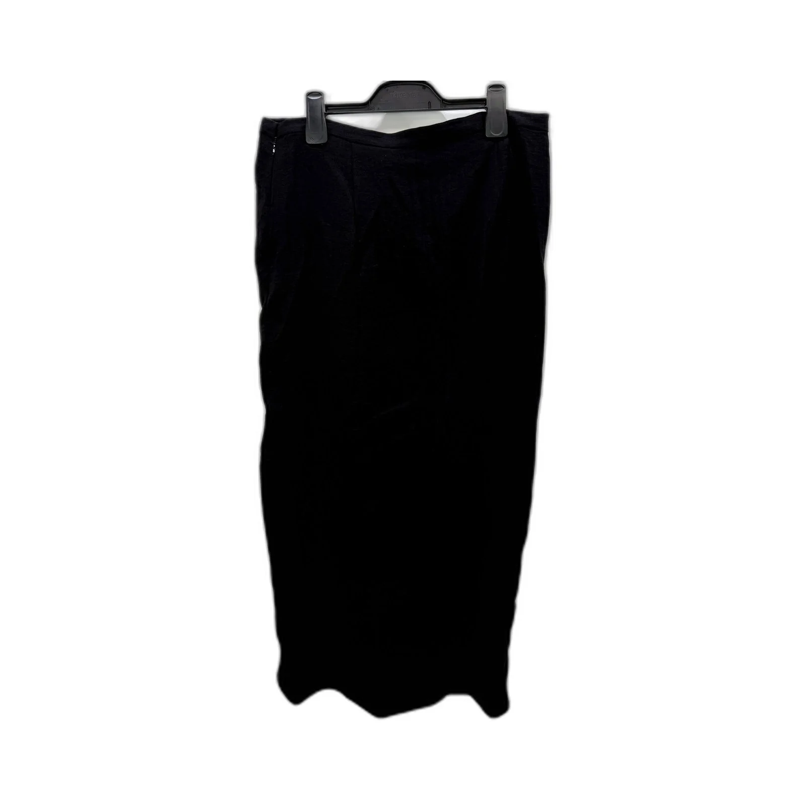 H&M Womens Slit Midi Skirt in Black Viscose Polyamide Blend, Size 16 - Image 2