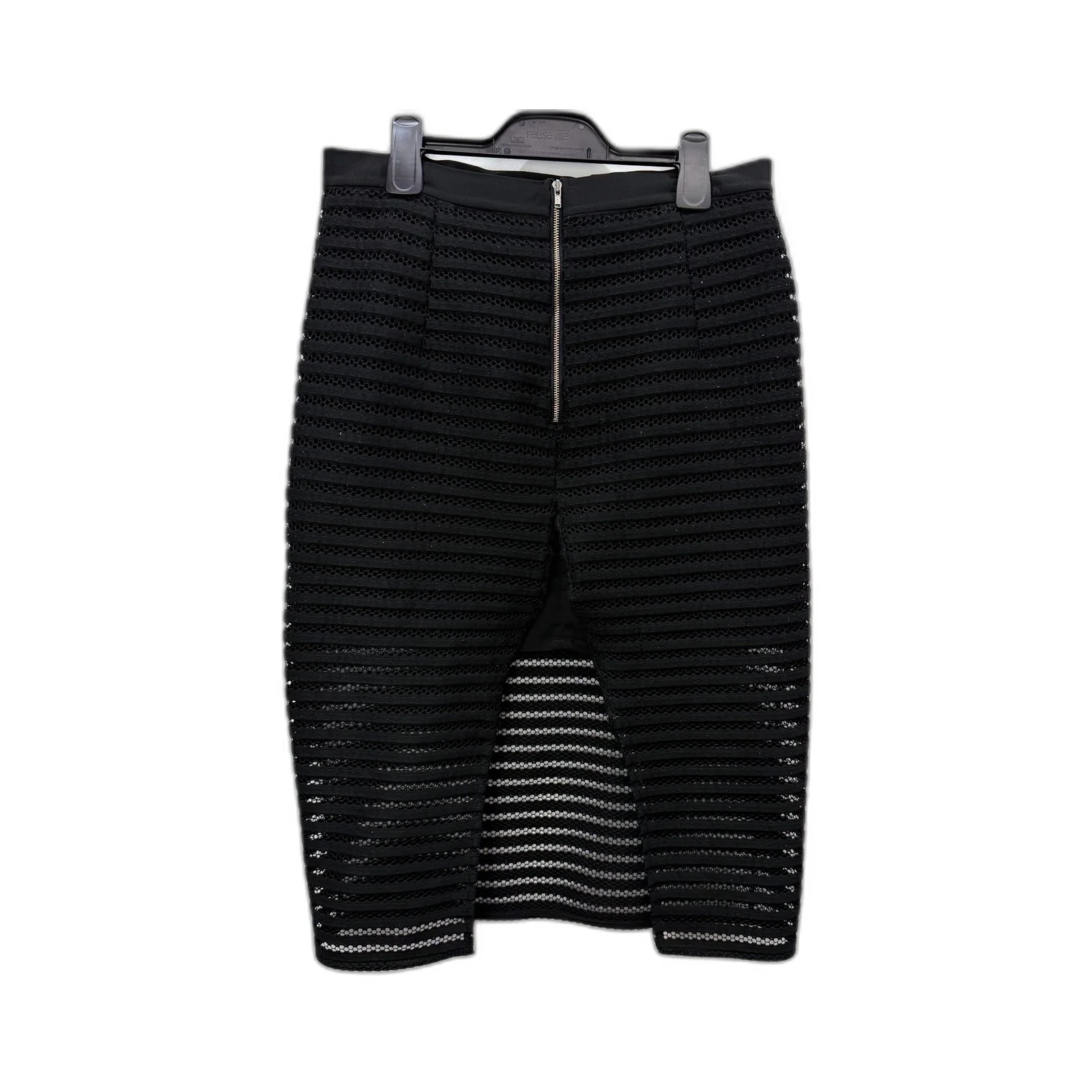 Bardot Womens Ribbed Mesh Pencil Skirt in Black, Size 14 - Image 2