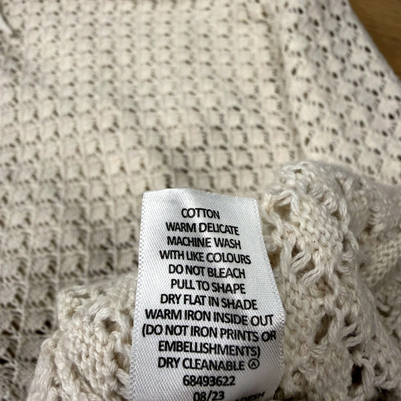 Lily Loves Womens Knit Patterned Maxi Skirt Soft Cotton Casual Cream Size L - Image 5