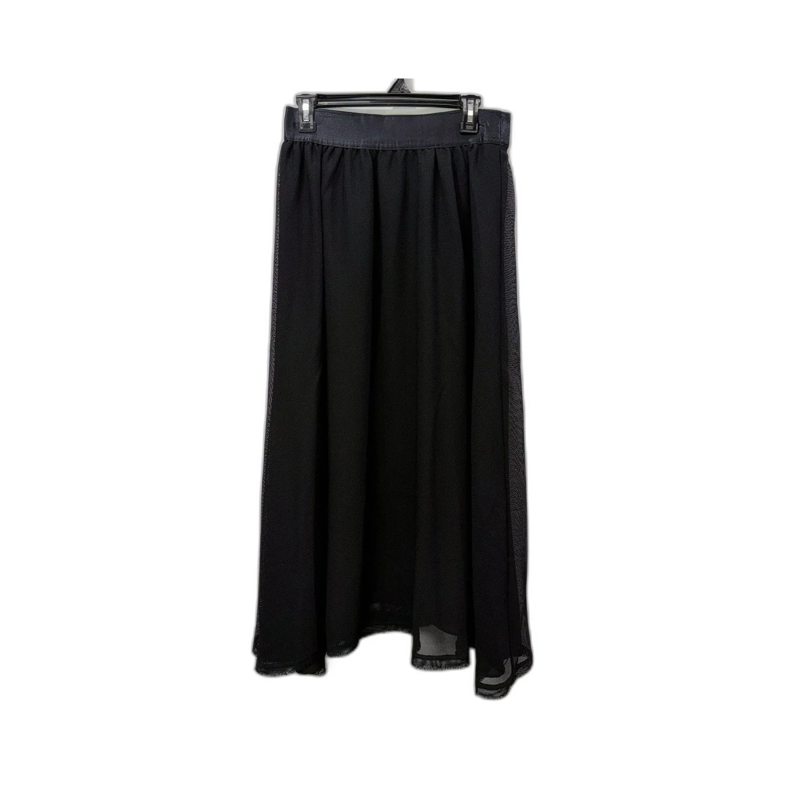 Country Road Womens Flowy A-Line Maxi Skirt Elastic Waist Black Size 10