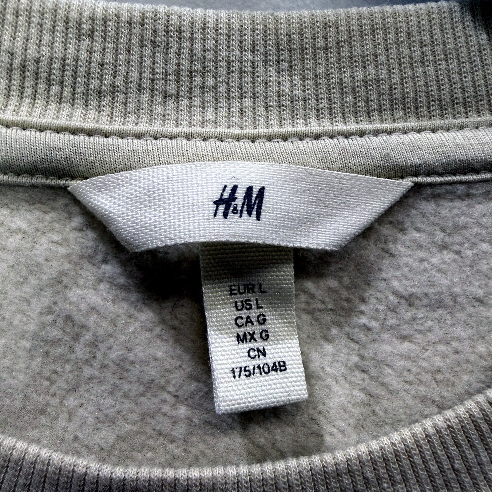 H&M Womens Beige Pullover Sweatshirt with Embroidered Logo, Size L - Image 3