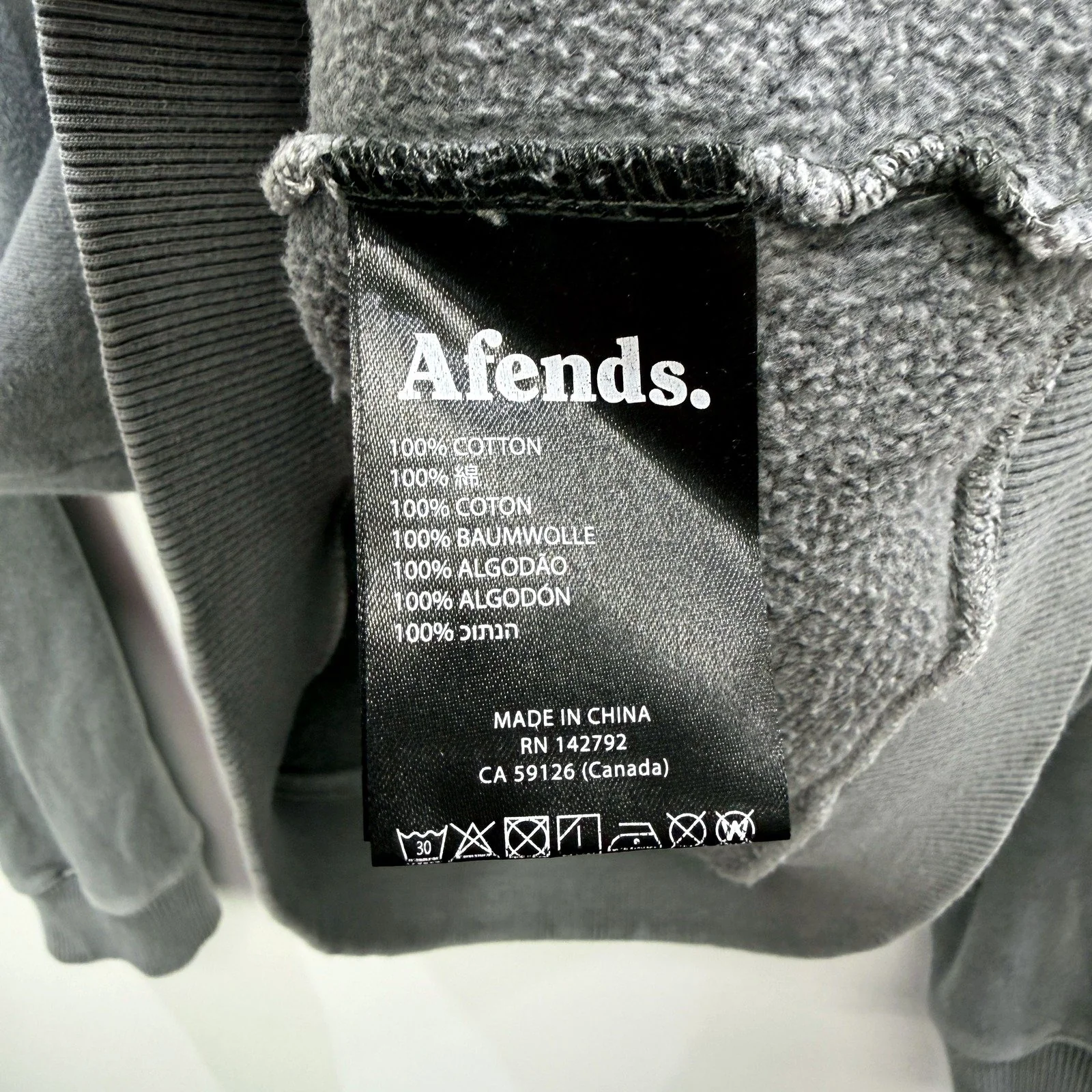 Afends Womens Gray Pullover Sweatshirt Casual Comfortable Cotton Size 12 - Image 4