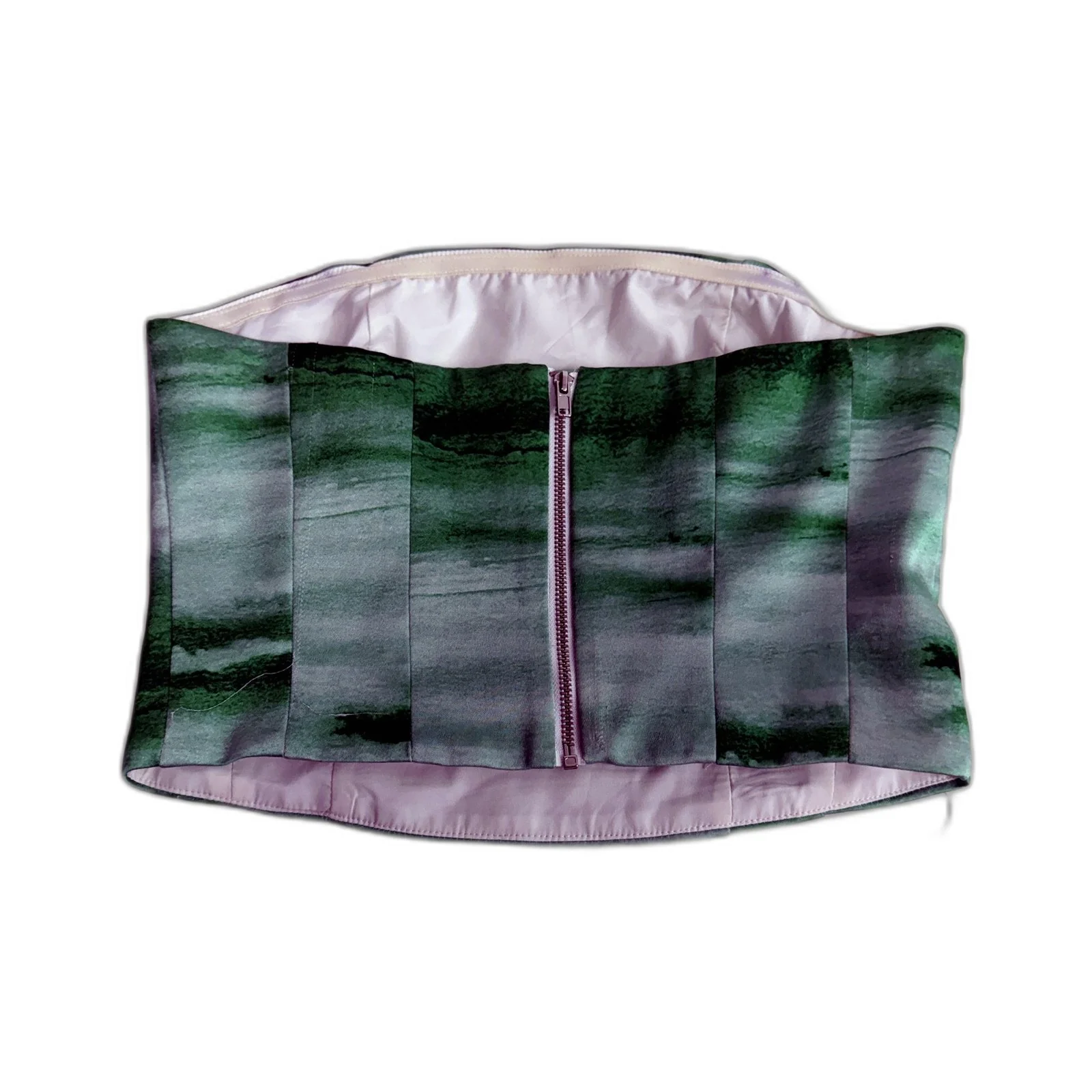 Kookai Womens Cropped Tube Top Green Casual Comfortable Zip Up Size 36 - Image 2