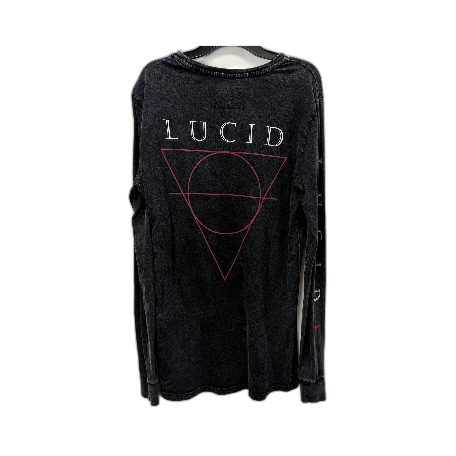 Lucid Mens Long Sleeve Graphic Tee Cotton Shirt in Black, Size S - Image 2