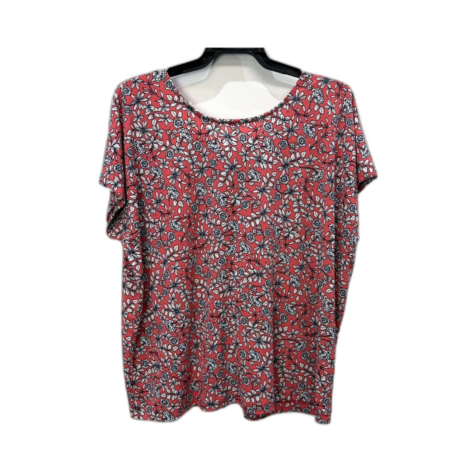 Banana Republic Womens Floral Print Blouse Loose Fit Short Sleeve Multi Color - Image 2