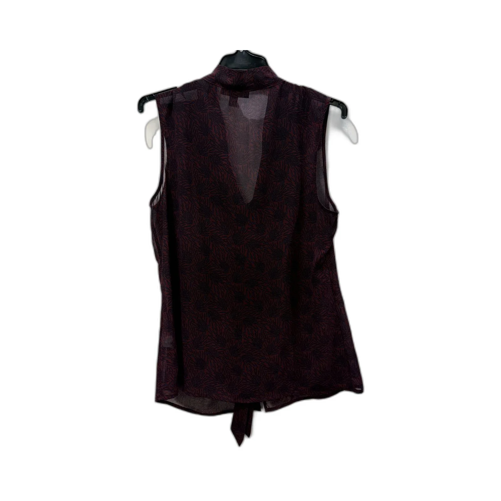 Banana Republic Womens Sleeveless Floral Print Button Down Blouse Burgundy/Navy - Image 2