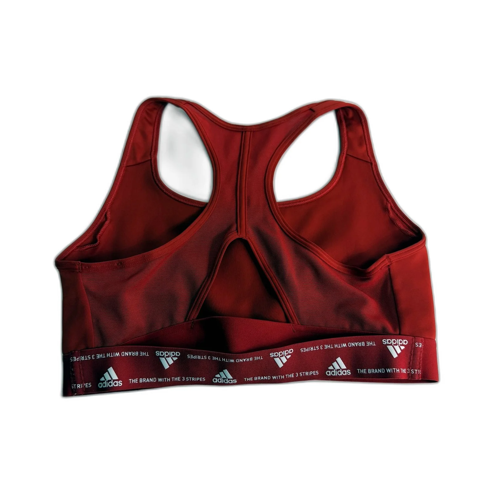 adidas Womens Recycled Polyester Sports Bra for Medium A-C Cup in Red Size M - Image 2
