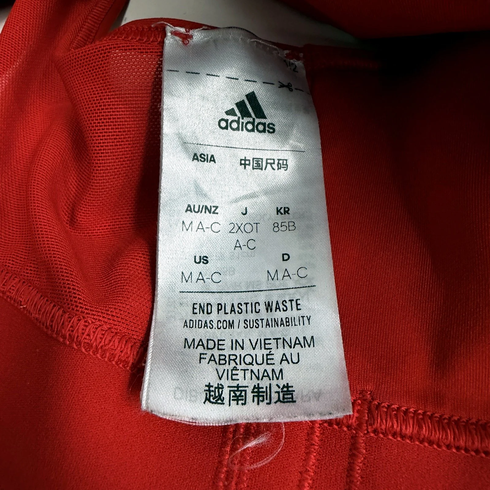 adidas Womens Recycled Polyester Sports Bra for Medium A-C Cup in Red Size M - Image 3