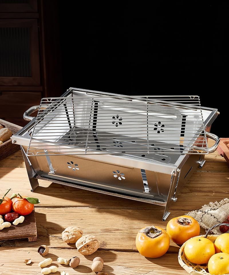 NNJIHU Portable Charcoal BBQ Grill Foldable Outdoor Garden Beach Lightweight NEW - Image 2