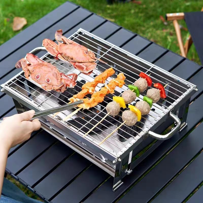 NNJIHU Portable Charcoal BBQ Grill Foldable Outdoor Garden Beach Lightweight NEW - Image 3