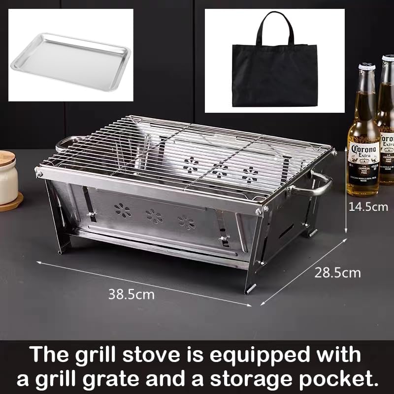 NNJIHU Portable Charcoal BBQ Grill Foldable Outdoor Garden Beach Lightweight NEW - Image 5
