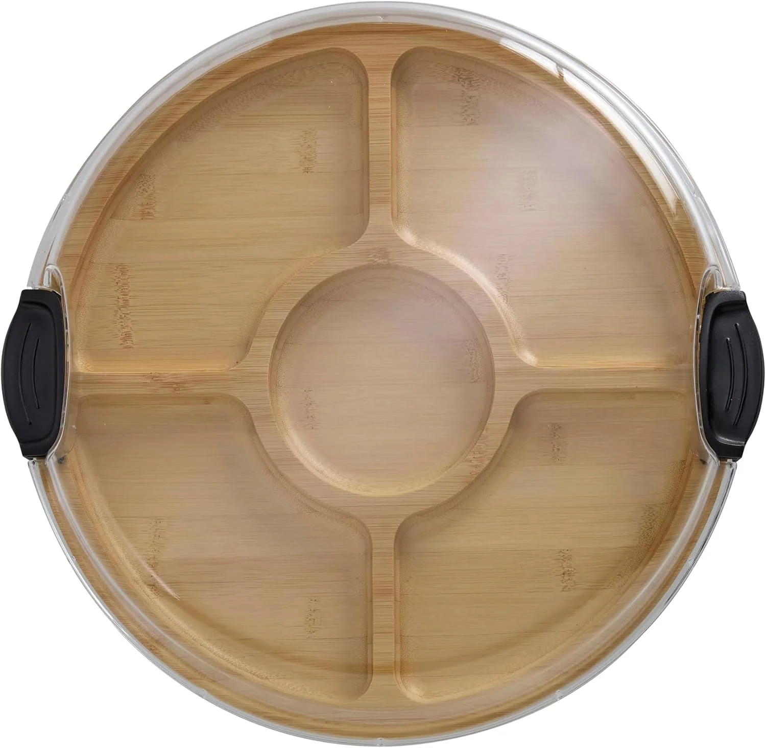 Elegant Bamboo Cheese Serving Board with Clear Locking Lid NEW - Image 6