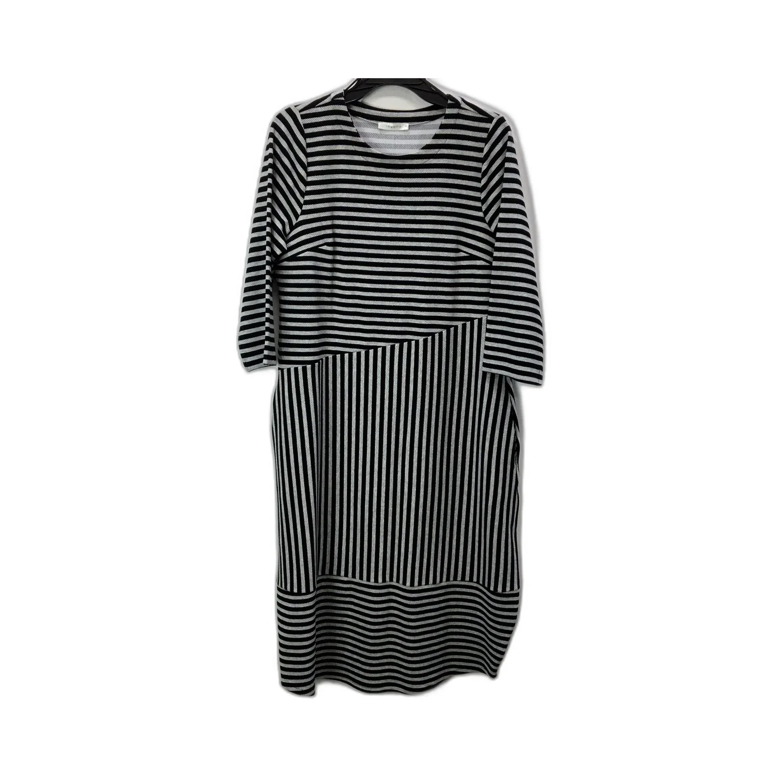 Regatta Womens Striped Long Sleeve Dress in Black and White, Size 10 NEW