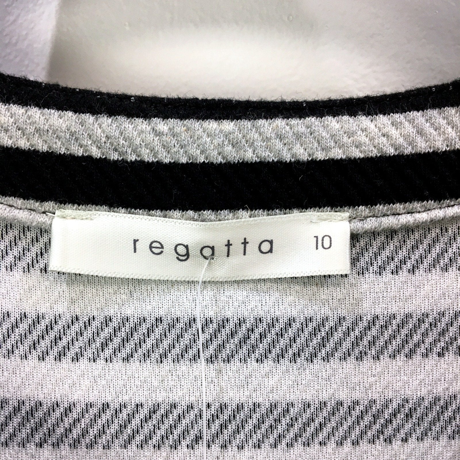 Regatta Womens Striped Long Sleeve Dress in Black and White, Size 10 NEW - Image 6