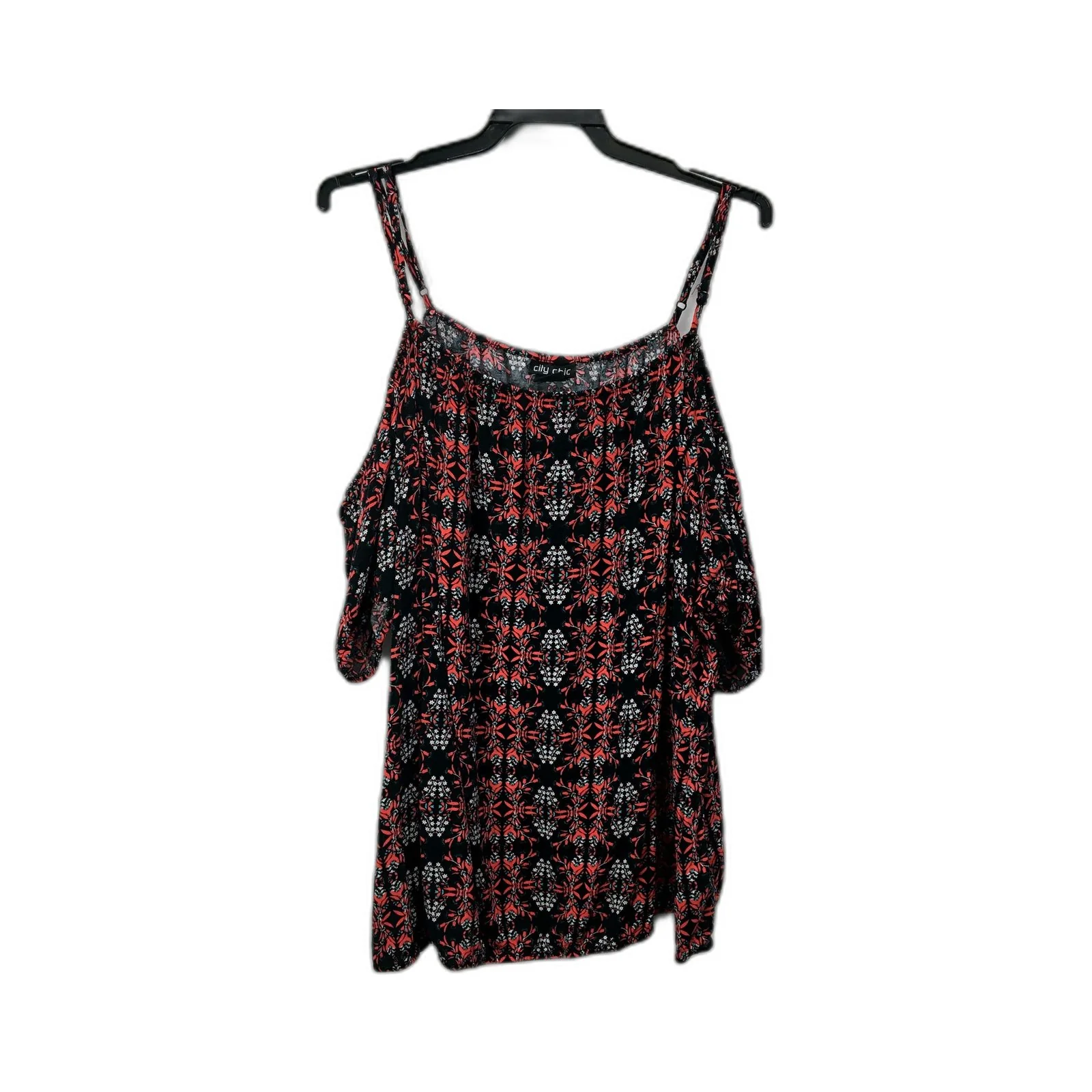 City Chic Womens Cold Shoulder Floral Plus Size Dress in Multi Color & Size XL