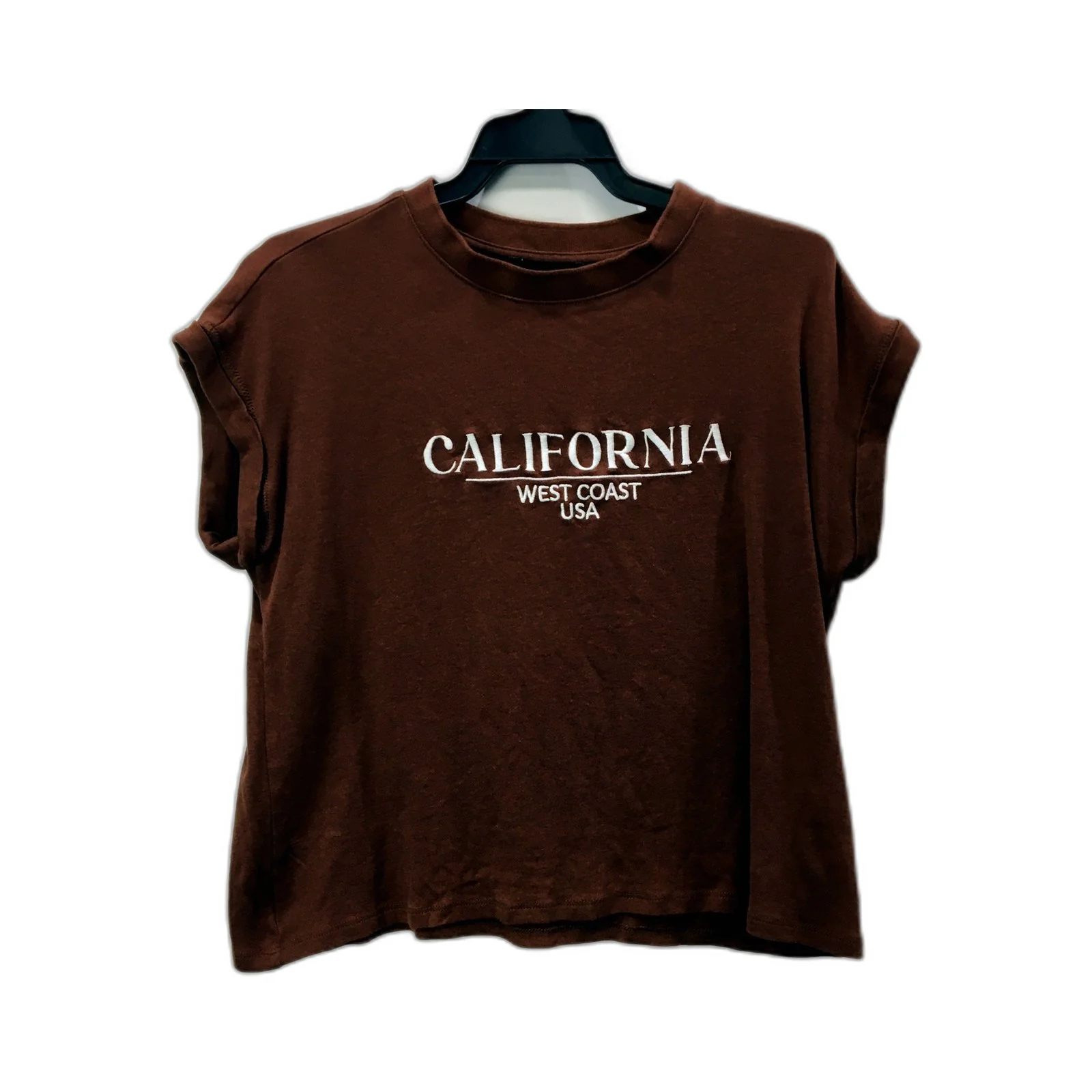 Dannii Minogue Womens Cropped T-Shirt Brown Comfortable Casual Size 10