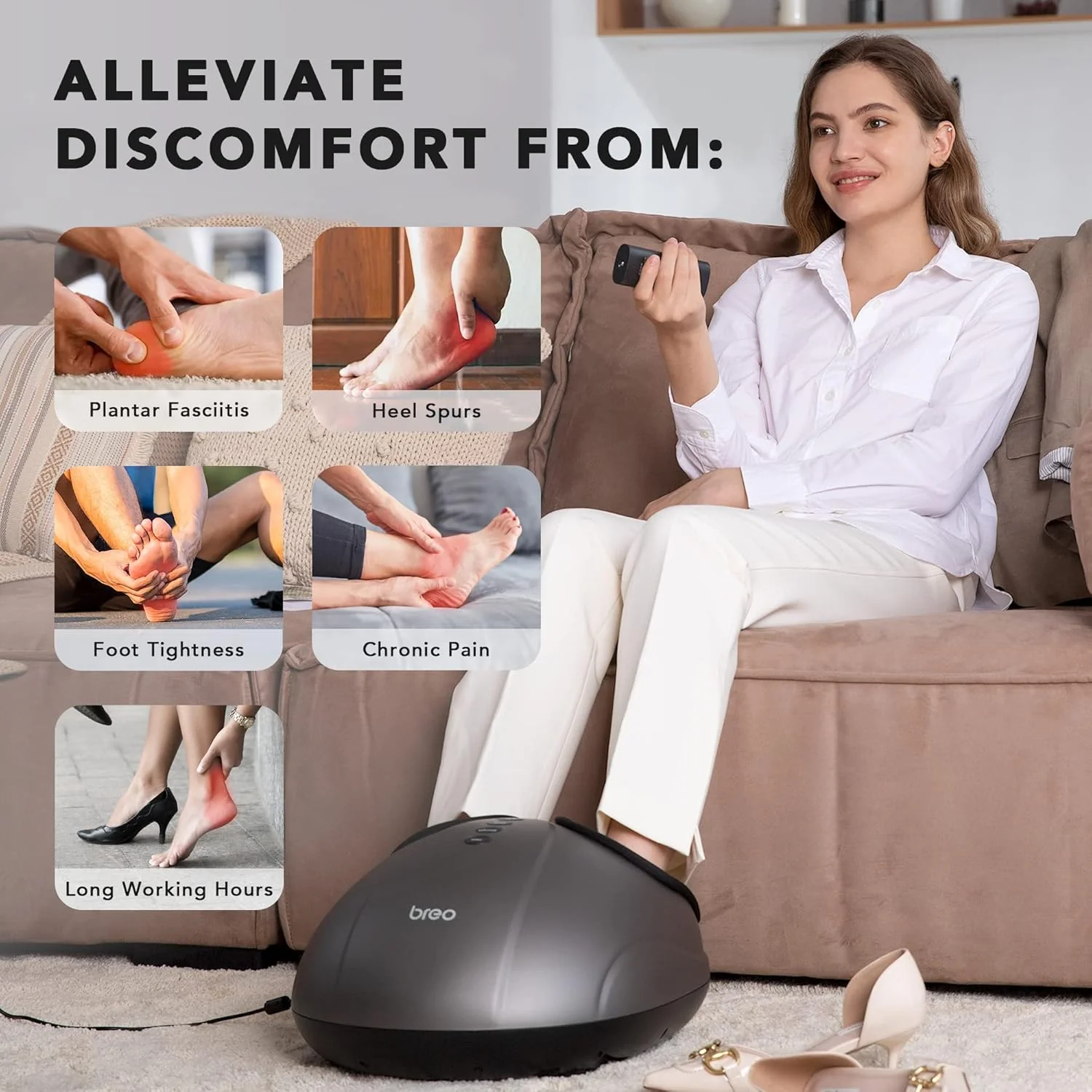 Breo Shiatsu Foot Massager Machine with Heat Deep Tissue Kneading Air DEMO - Image 7