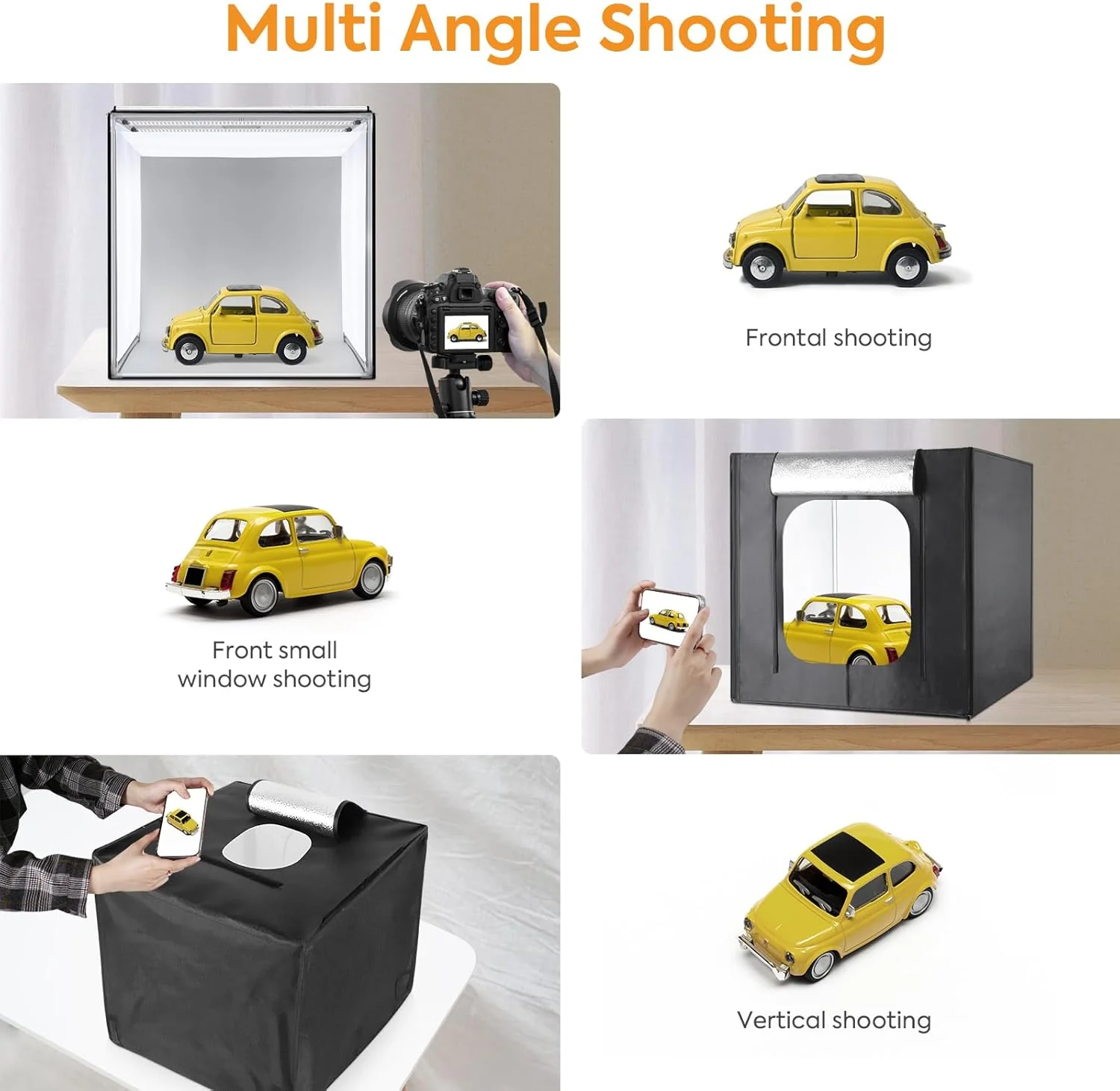 Huzofexo 32" x Portable Folding Professional Photo Studio Light Box Black DEMO - Image 3