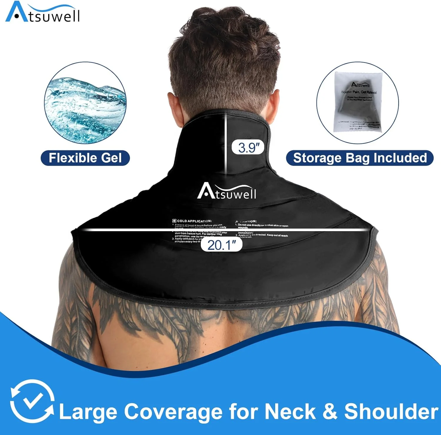 Atsuwell Reusable Neck Ice Pack Wrap Gel Cold Therapy for Sore Shoulders DEMO - Image 4