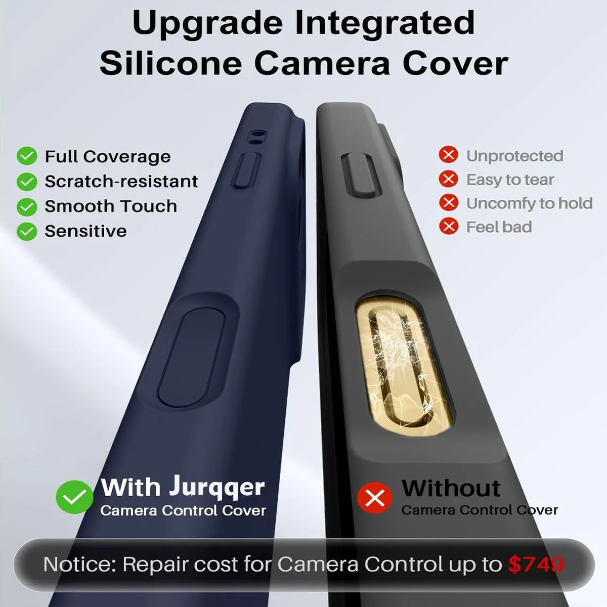 Jurqqer Magnetic Silicone iPhone 17 Pro Max Dark Blue Basic Protective Case NEW - Image 3