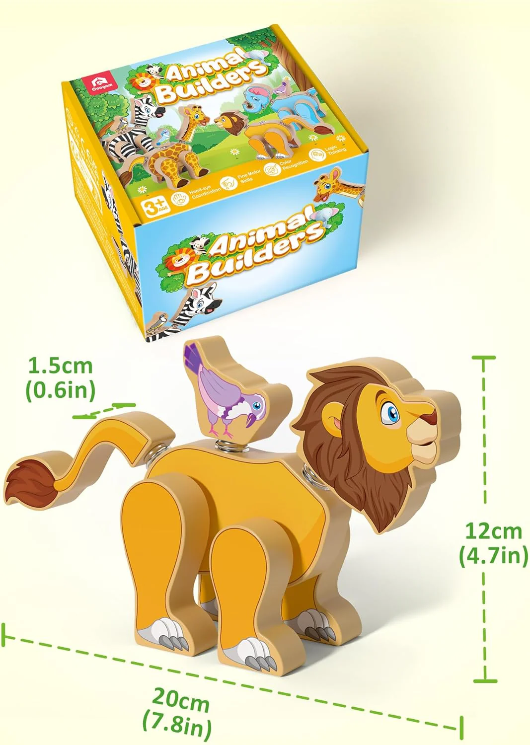 Coogam Wooden Snap Together Building Toy Take Apart Construction Builders 2 NEW - Image 4