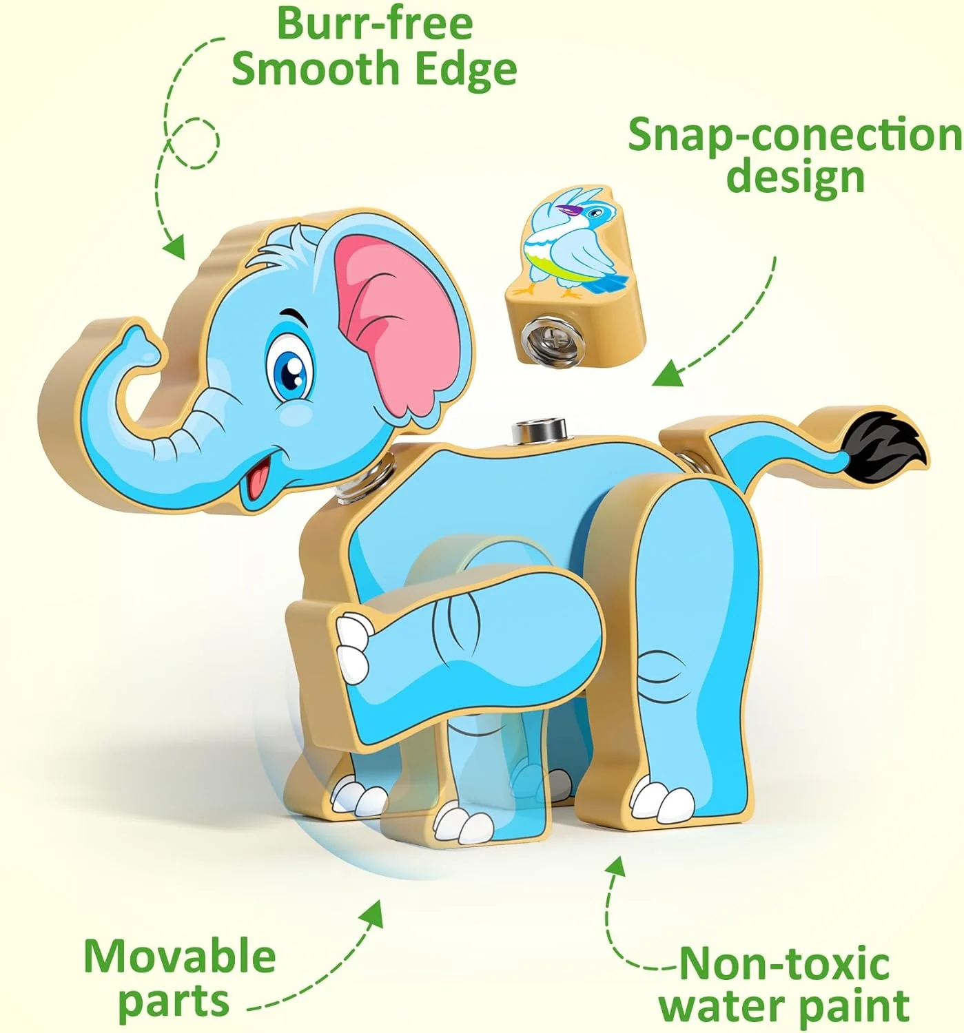 Coogam Wooden Snap Together Building Toy Take Apart Construction Builders 2 NEW - Image 5