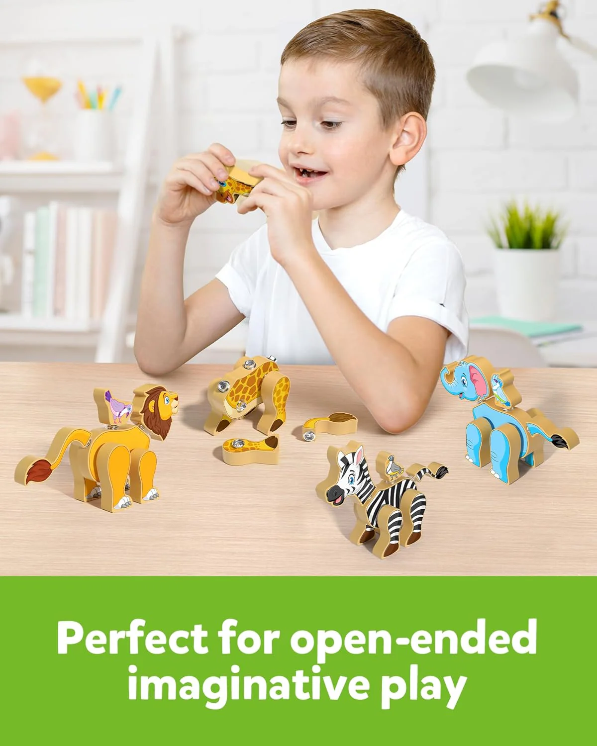 Coogam Wooden Snap Together Building Toy Take Apart Construction Builders 2 NEW - Image 6