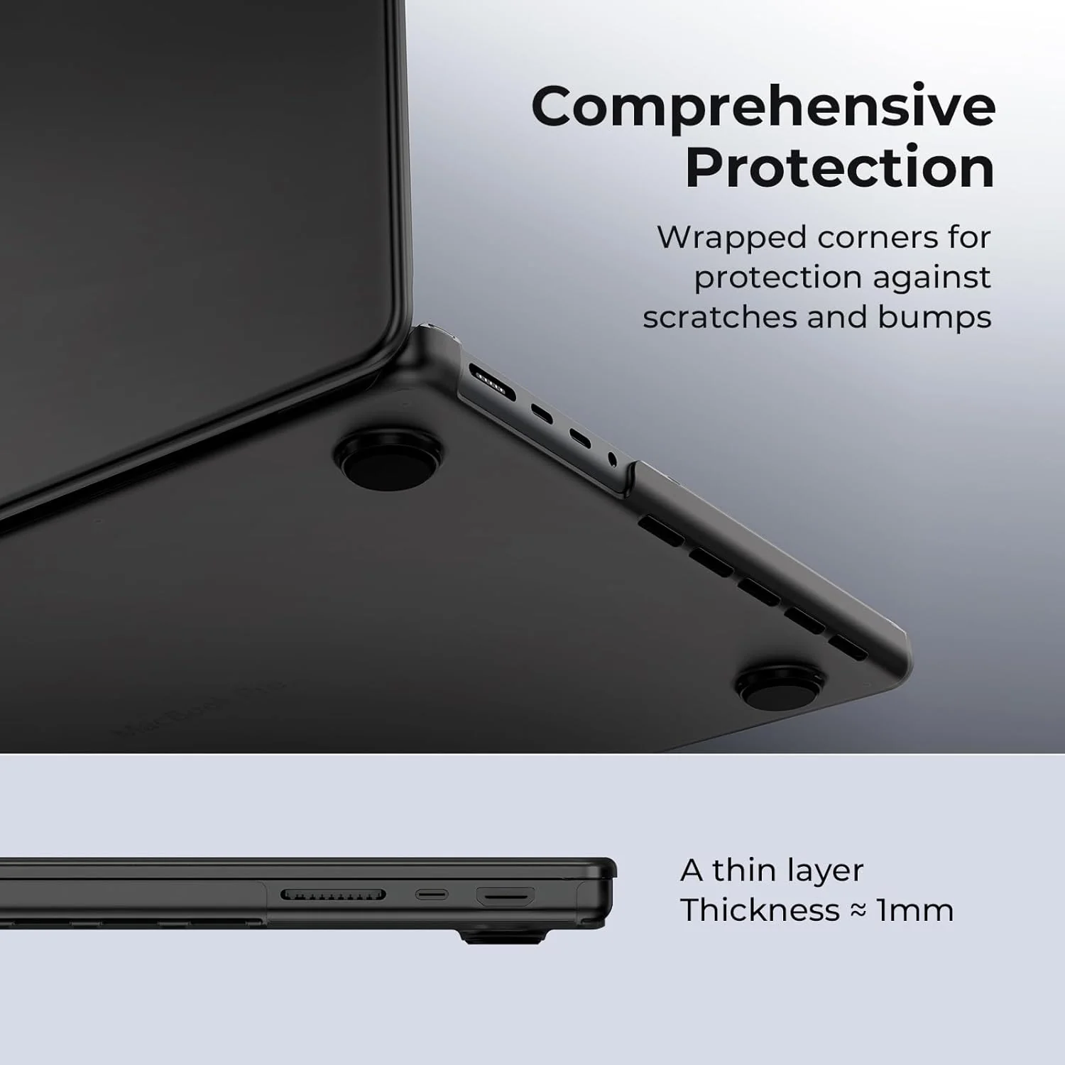 EooCoo Hard Polycarbonate Protective Case for MacBook Pro 14" Space Black NEW - Image 4