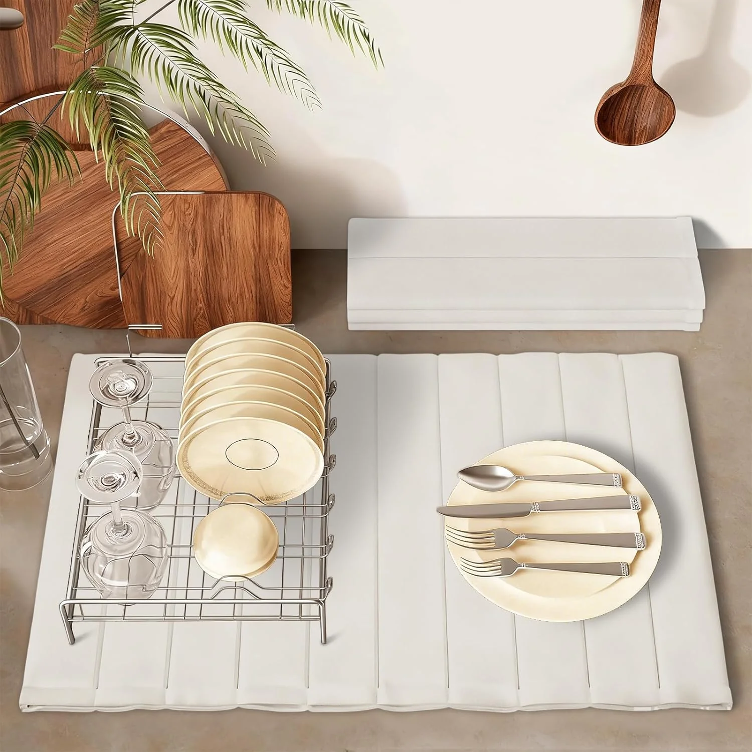 Intellihome Stone Drying Mat for Kitchen Counter Absorbent Detachable DEMO - Image 2