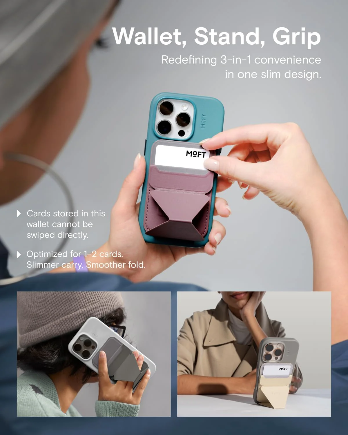 MOFT Magsafe Wallet Stand Phone Holder Adjustable Adhesive Card Blackberry NEW - Image 3