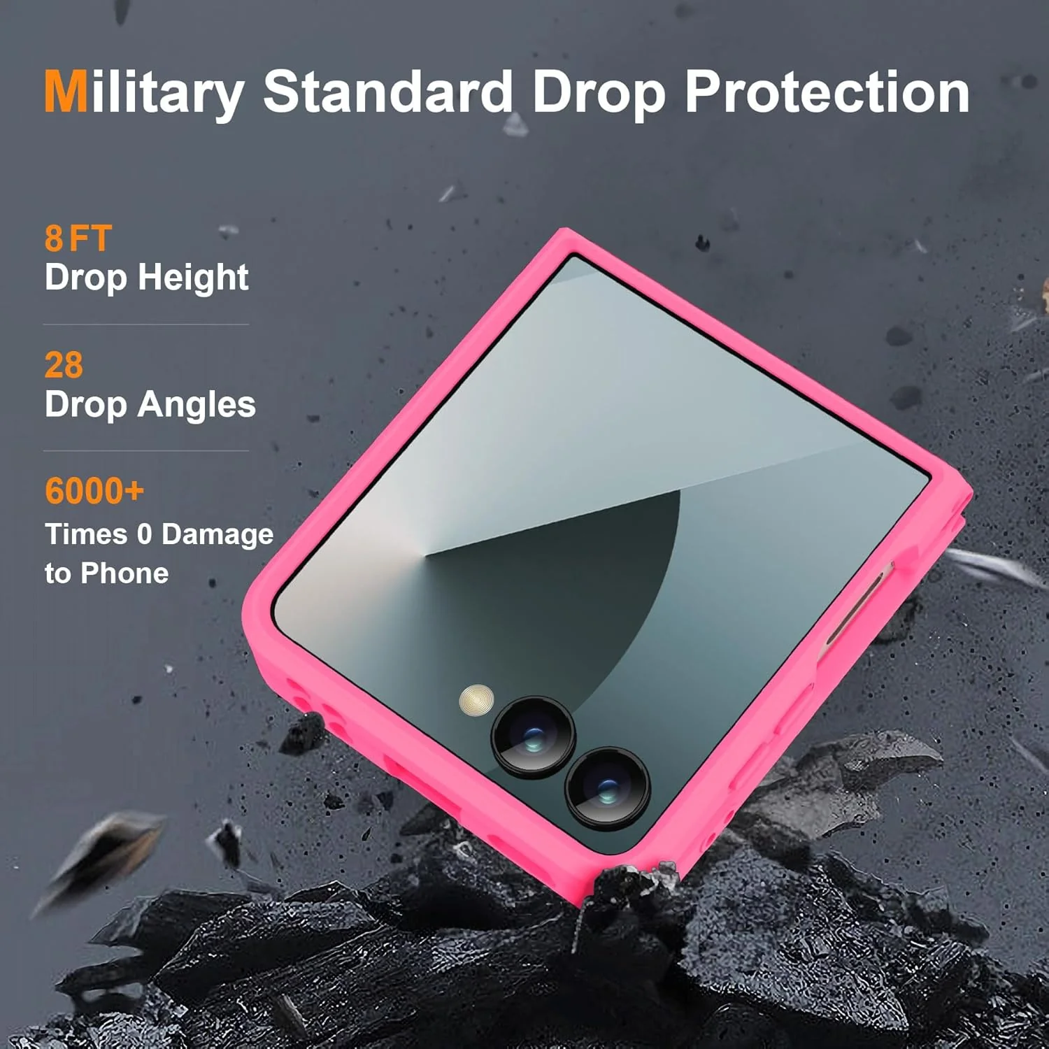 ORETECH Magnetic Shockproof Hot Pink Case for Samsung Galaxy Z Flip 7 NEW - Image 6