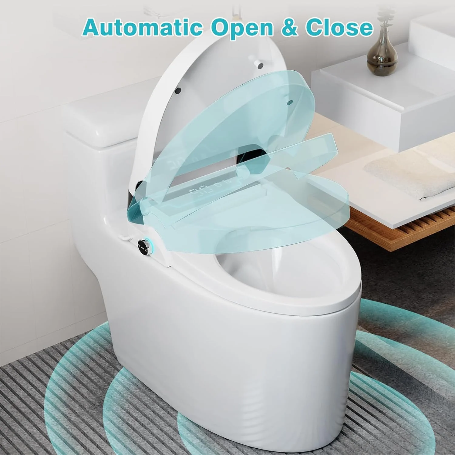 TECHBEAR Auto Open & Close Heated Toilet Seat with Thermostatic Control NEW - Image 2