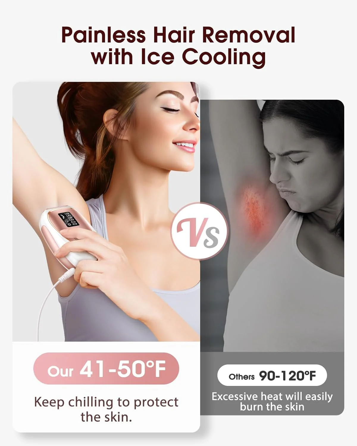 LYSMOSKI IPL Laser Hair Removal Device with Ice-Cooling System for Painless NEW - Image 3