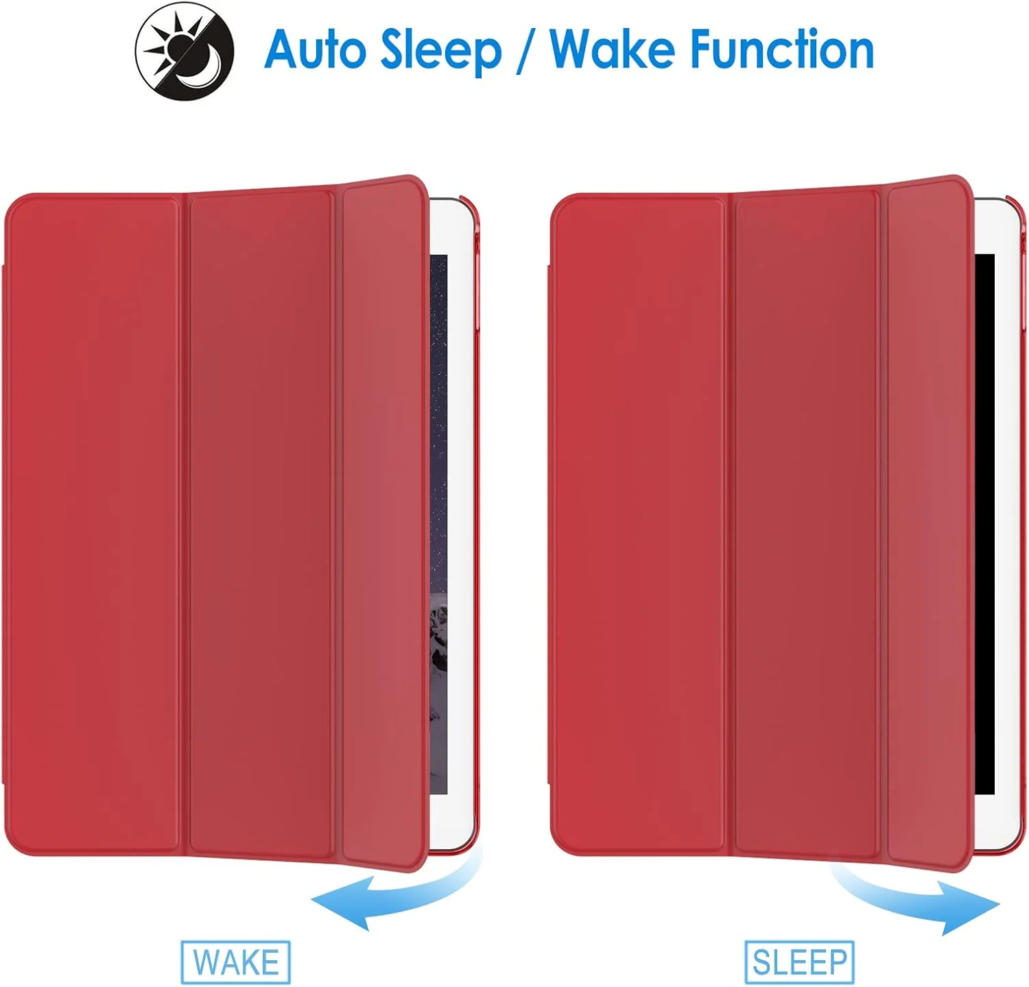 JETech Red Cases Smart Cover Auto Wake/Sleep Case for iPad Air 2 NEW - Image 6