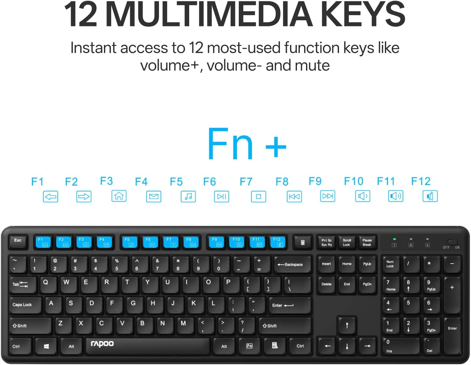 RAPOO Wireless Keyboard and Mouse Combo 2.4GHz USB Receiver DEMO - Image 4