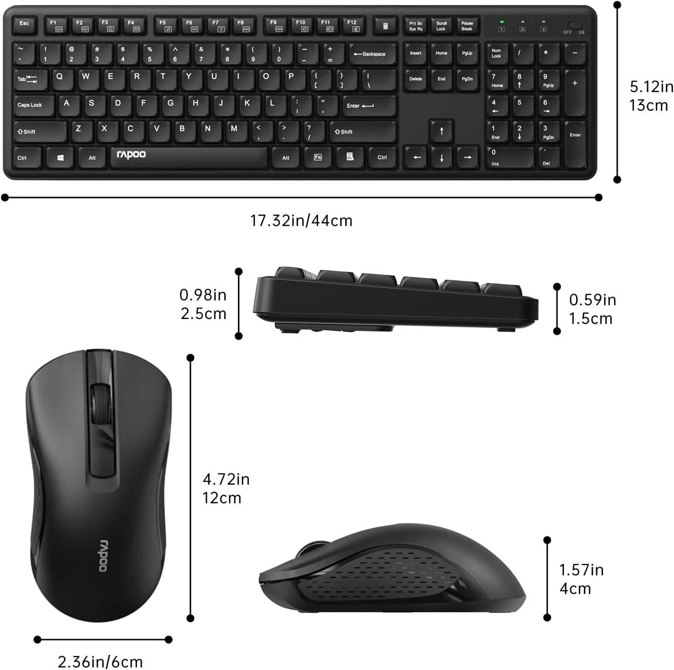 RAPOO Wireless Keyboard and Mouse Combo 2.4GHz USB Receiver DEMO - Image 9