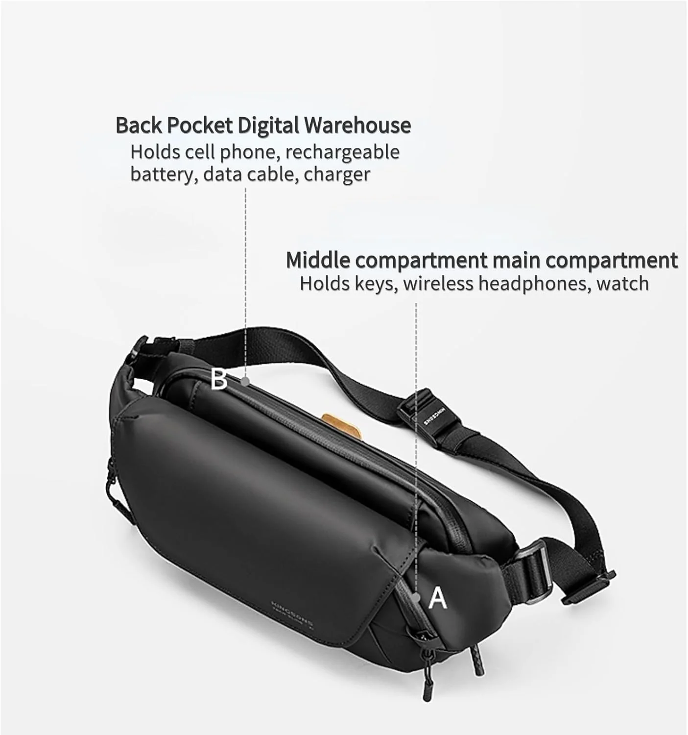 Kingsons Unisex Crossbody Sling Bag Versatile Travel Hiking Shoulder KS3249W NEW - Image 5