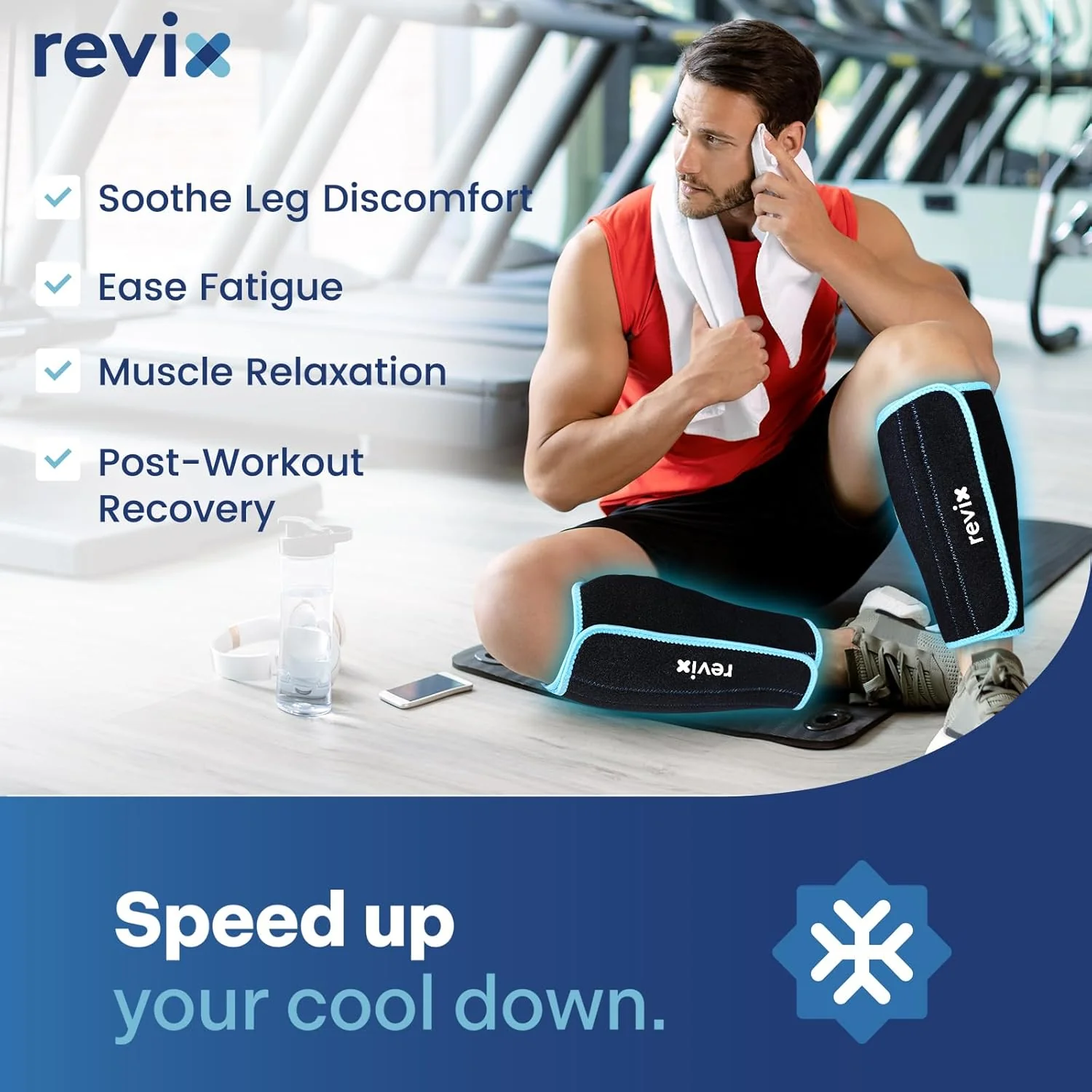 REVIX XL Shin Ice Packs Reusable Gel Cold Pack for Calf Leg Elbow DEMO - Image 6
